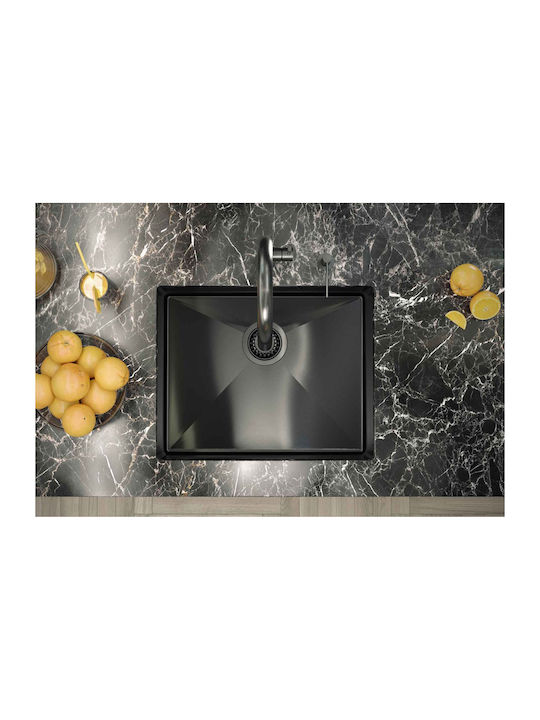Quadron Ένθετος Νεροχύτης Inox Μ54xΠ44cm Γκρι