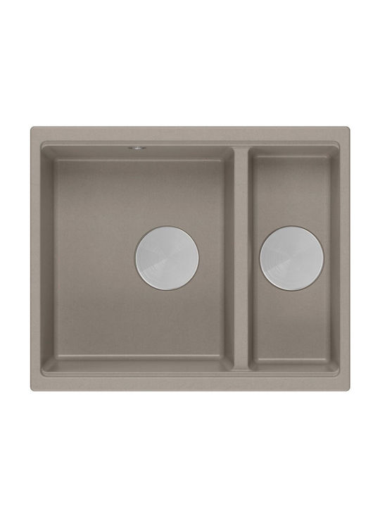 Quadron Drop-In Spüle aus Verbundgranulat B56xT46cm Beige