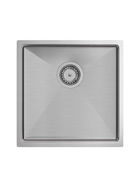 Quadron Ένθετος Νεροχύτης Inox Brushed Μ44xΠ44cm Ασημί