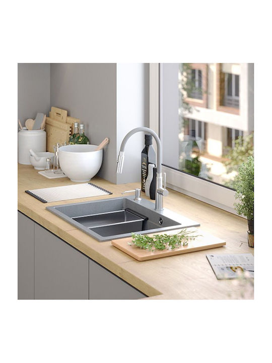 Quadron Drop-In Chiuvetă din Granit Sintetic L59.5xW50cm Gri