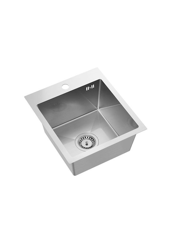 Quadron Drop-In Chiuvetă din Granit Sintetic L40xW45cm Argintiu