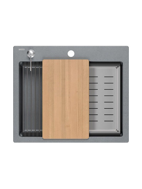 Quadron Drop-In Chiuvetă din Granit Sintetic L59.5xW50cm Gri