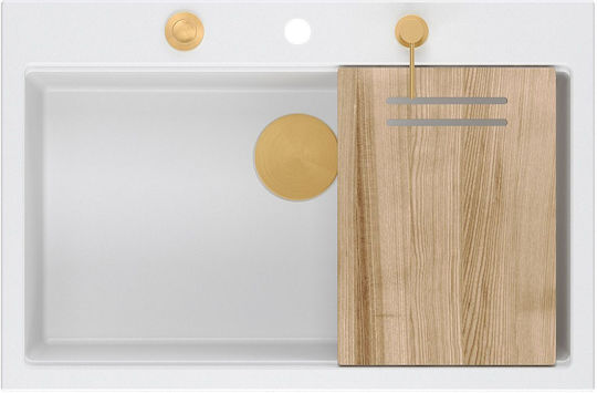 Quadron HQM7650U1_PVDG1 Drop-In mit Wasserhahn Μ76xΠ50cm Weiß