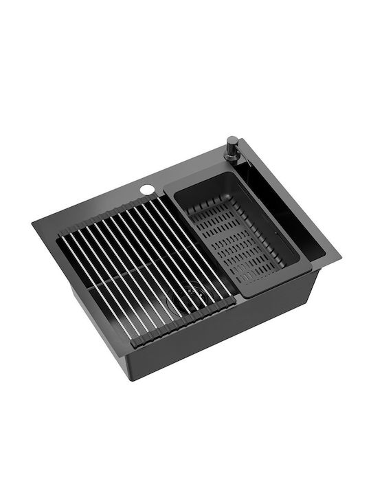 Quadron Ένθετος Νεροχύτης Inox Μ58xΠ45cm Μαύρος