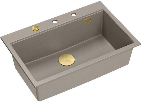 Quadron Drop-In Chiuvetă din Granit Sintetic L76xW50cm Bej