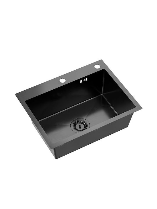 Quadron Ένθετος Νεροχύτης Inox Μ58xΠ45cm Μαύρος
