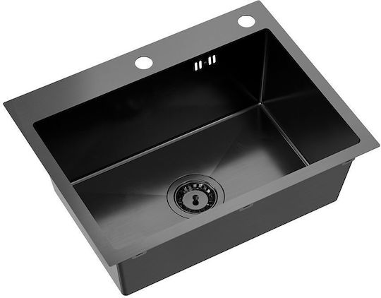 Quadron Drop-In Spüle Inox B58xT45cm Schwarz