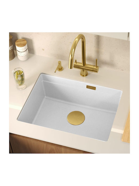 Quadron Drop-In Sink Synthetic Granite W59.5xD45.1cm White