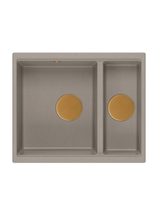 Quadron Drop-In Spüle aus Verbundgranulat B56xT46cm Beige