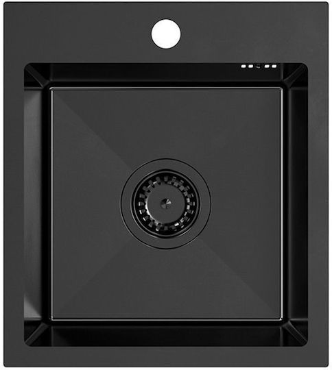 Quadron Ένθετος Νεροχύτης Inox Μ40xΠ45cm Μαύρος