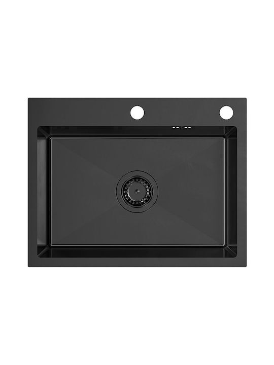 Quadron Drop-In Sink Inox W58xD45cm Black