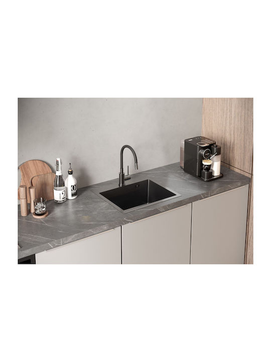 Quadron Ένθετος Νεροχύτης Inox Μ50xΠ45cm Μαύρος
