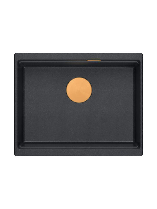 Quadron Drop-In Sink Synthetic Granite W59.5xD45.1cm Black