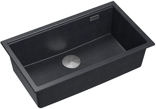Quadron Drop-In Spüle aus Verbundgranulat B76xT44cm Schwarz