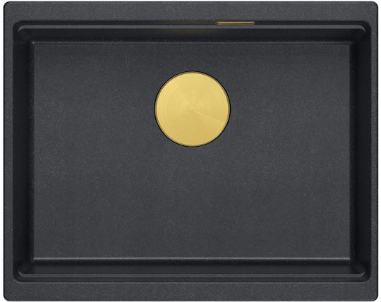 Quadron Graniteq Logan 100 Drop-In Kitchen Sink from Liquid Granite M59.5xP45.1cm Black