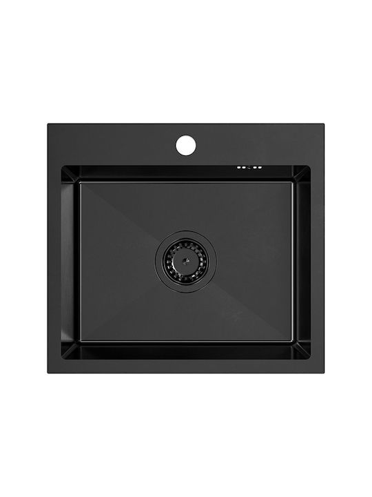 Quadron Ένθετος Νεροχύτης Inox Μ50xΠ45cm Μαύρος