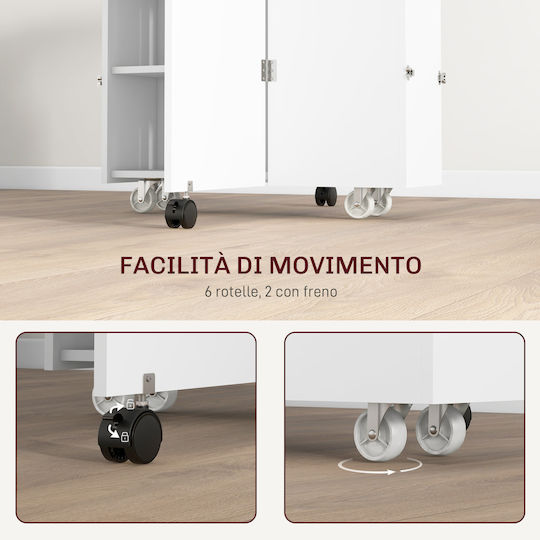 Masă Bucătărie Pliabil Lemnoasă Alb 130x80x76.5buc