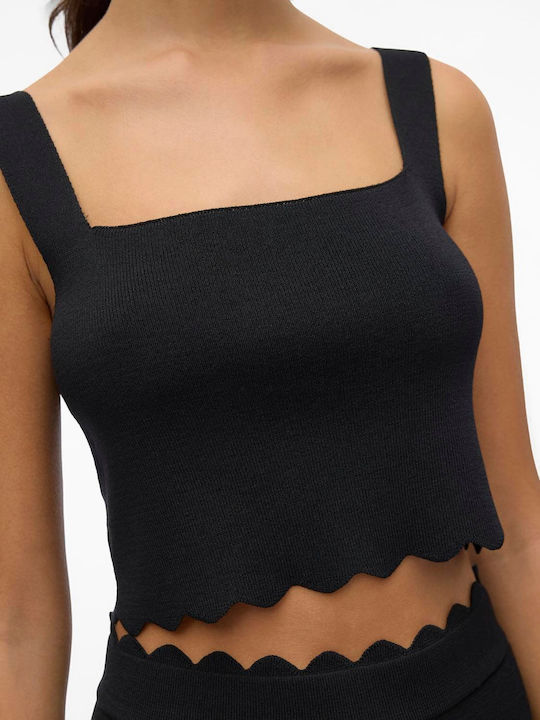 Vero Moda Damen Crop Top Schwarz