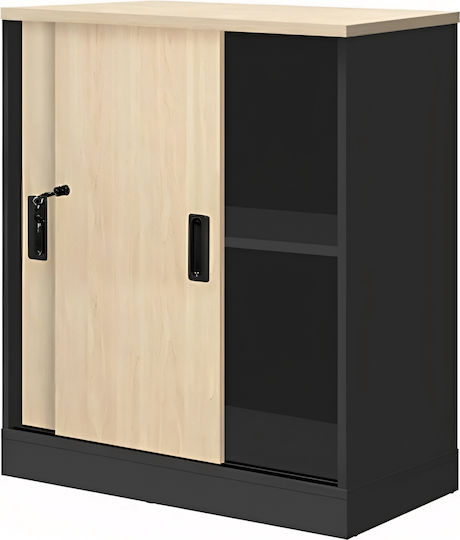 Kabinett Büro Galax Natural/carbon black 80x40x80cm Kabinett Büro Galax Natural/carbon black 80x40x80cm