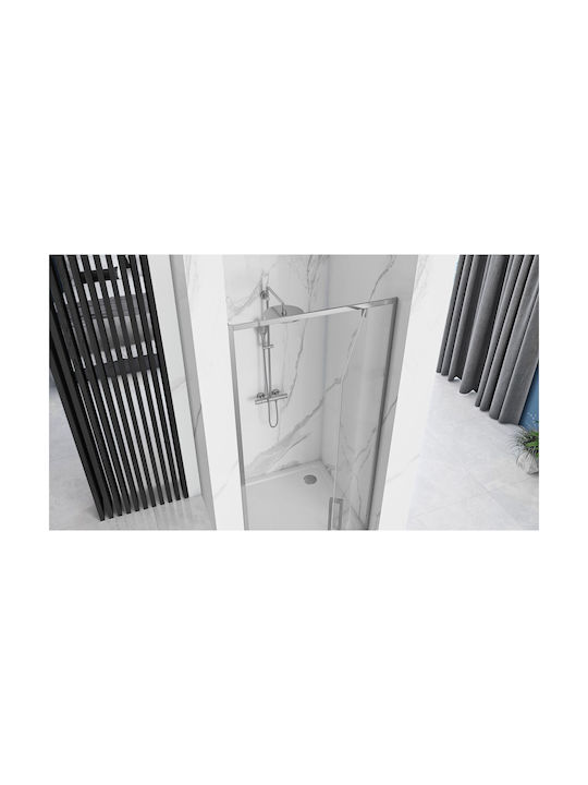 Rea Duschwand für Dusche mit Aufklappbar Tür 90x195cm Chrom
