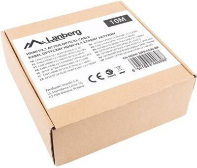 Lanberg HDMI 2.1 Ultra High Speed 48Gbps 4K 120Hz HDR VRR Kabel HDMI-Stecker - HDMI-Stecker 10m Schwarzes