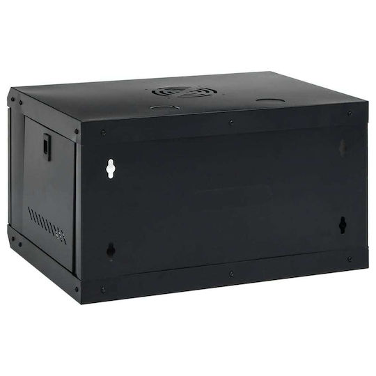 vidaXL Επιτοίχια Καμπίνα Rack 6U 53x40x30cm Μαύρο 30258