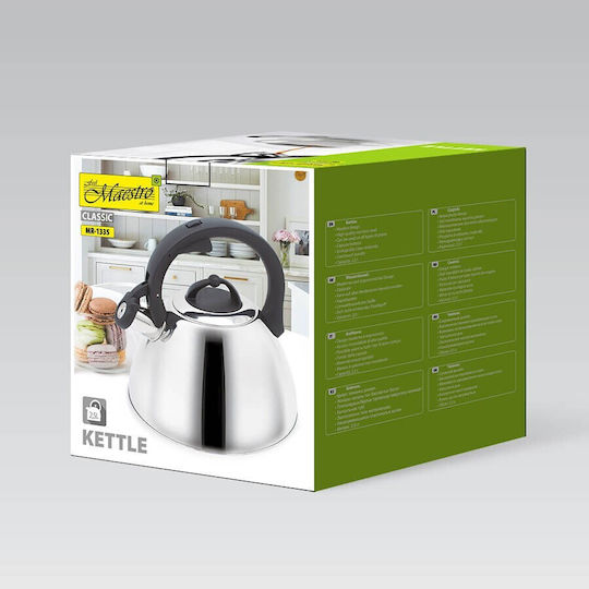 Maestro Τσαγιέρα Ανοξείδωτη Ασημί 2500ml