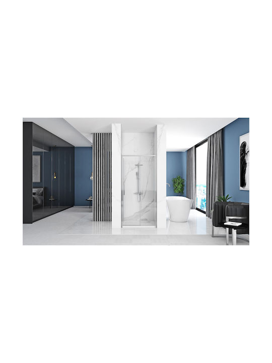 Rea Duschwand für Dusche mit Schieben Tür 120x195cm Chrom