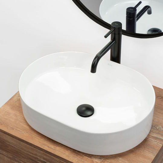 Rea Επικαθήμενος Νιπτήρας Κεραμικός 50x38x12cm