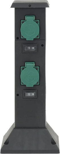 vidaXL Einzeln Externe Wasserdichte Steckdose Schwarz
