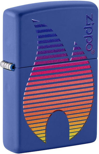 Zippo 48996 Design vibrant retro cu logo, albastru de oțel