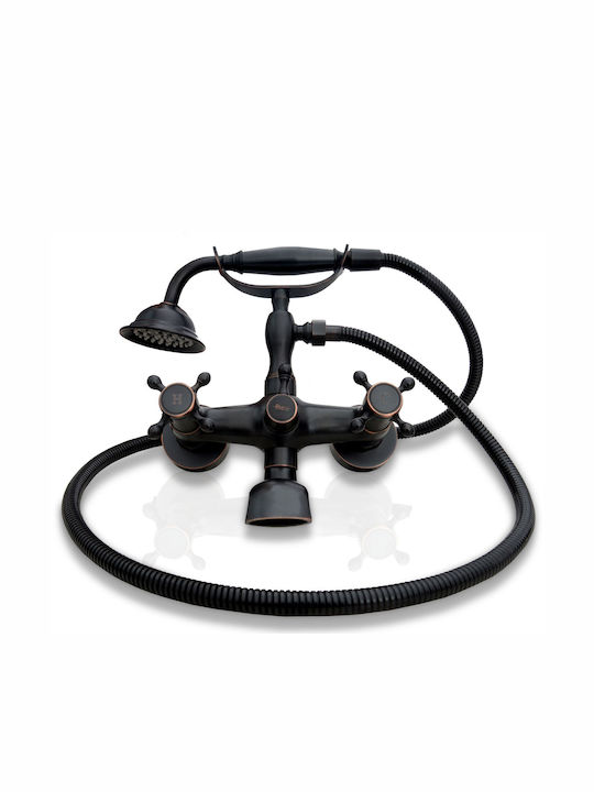 Rea Retro Retro Mischbatterie Badewanne Komplettes Set Schwarze