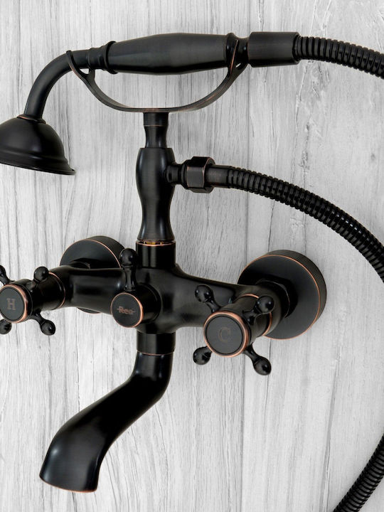 Rea Retro Retro Mischbatterie Badewanne Komplettes Set Schwarze