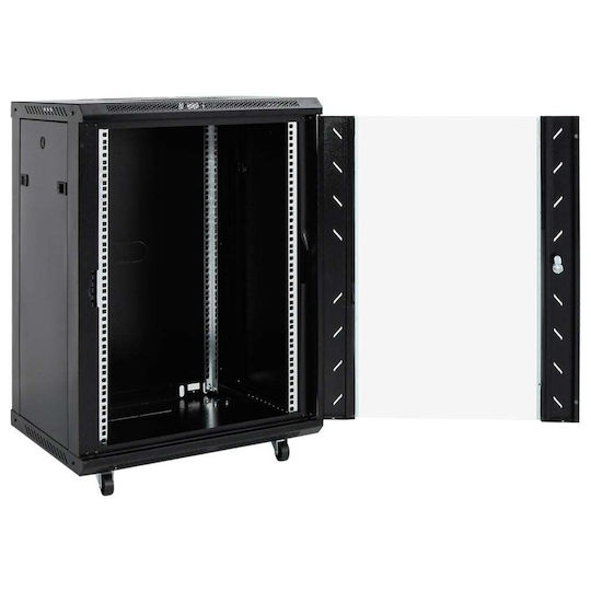 vidaXL Επιδαπέδια Καμπίνα Rack 15U 53x40x80cm Μαύρο 30264