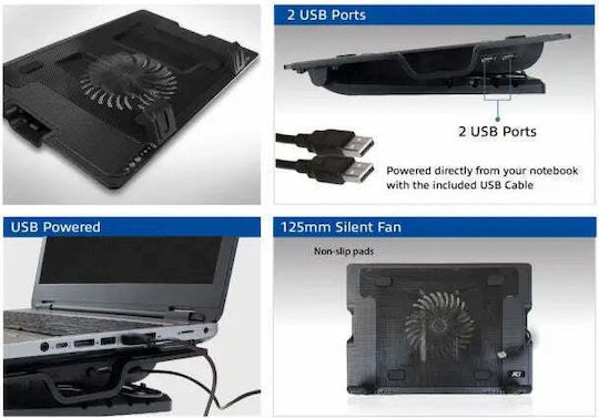Act Cooling Pad για Laptop έως 17" με 1 Ανεμιστήρα