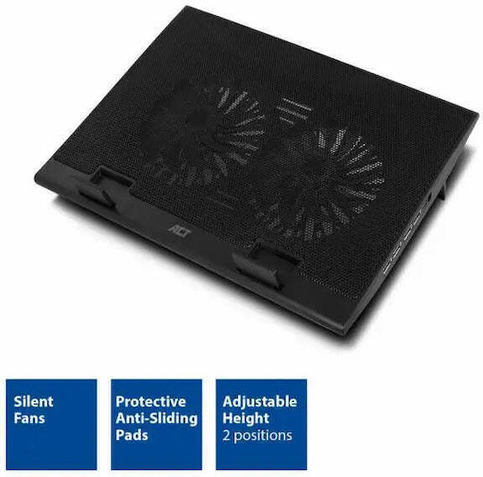Act Cooler ACT Cooling Pad για Laptop έως 17" με 2 Ανεμιστήρες