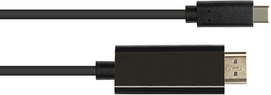 Good Connections HDMI 2.0 Premium High Speed 4K 60Hz HDR Cable HDMI male - USB-C male 3m Μαύρο