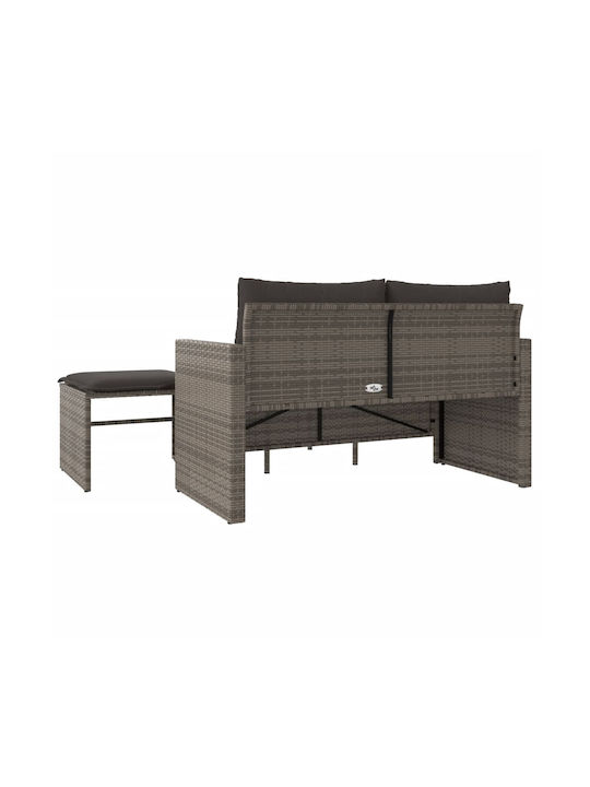 Set Cameră De Zi Pentru Exterior 3 Piese Gri Cu Perne