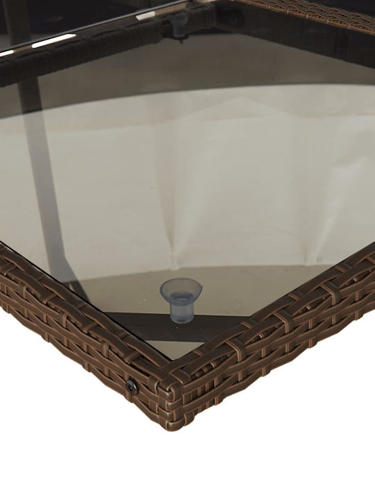 Garden & Outdoor Furniture Set 15 Pieces Dining Room Brown with Pillows