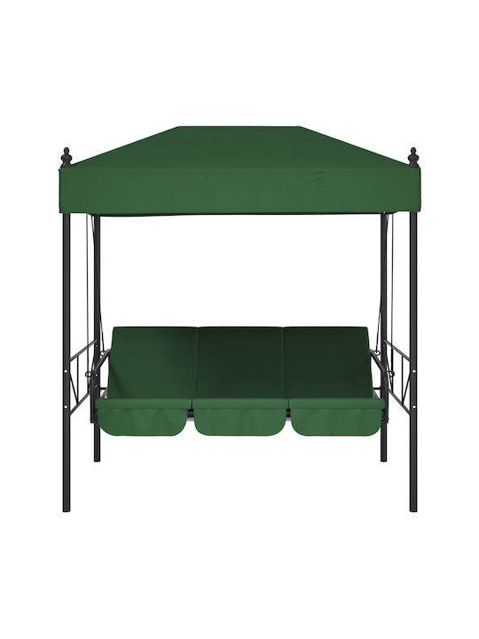 Leagăn cu bază și pernă 3 Locuri Metal Verde L190.5xL117.5xH213cm