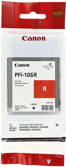 Canon PFI-106 Γνήσιο Μελάνι Εκτυπωτή InkJet Κόκκινο (6627B001)