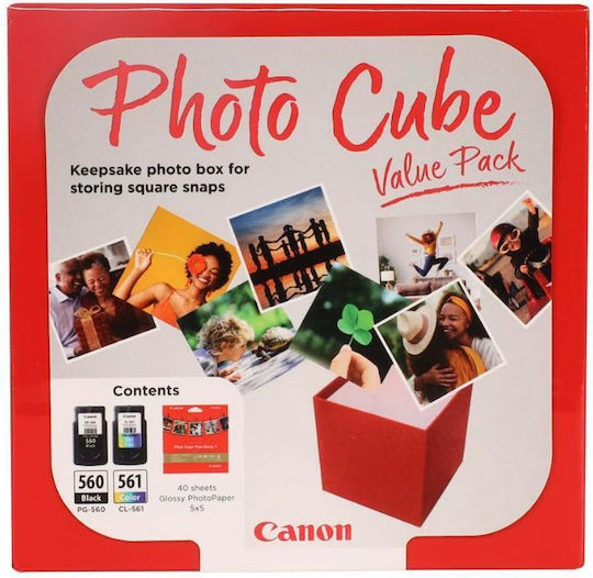 Canon PG-560 Γνήσιο Photo Value Pack με 2 Μελάνια Εκτυπωτή InkJet Μαύρο / Πολλαπλό (Color) (3713C007)