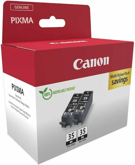 Canon PGI-35 Γνήσιο Πακέτο 2 Μελανιών Εκτυπωτή InkJet Μαύρο (1509B029)