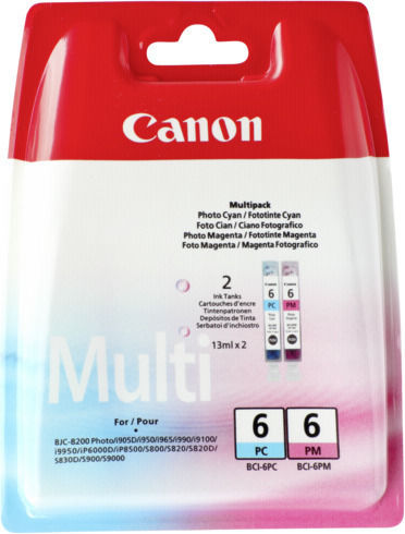 Canon BCI-6 PC/PM Original Pachet Cartușe de Cerneală pentru Imprimantă InkJet Multiplu (culoare) (4709A018)