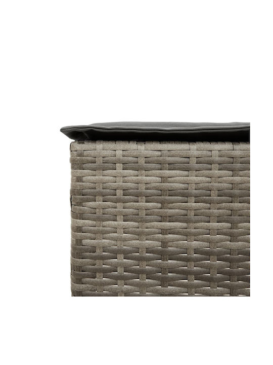 Hocker für Bar Für den Außenbereich Rattan mit Kissen Gray 2Stück 40x40x76cm