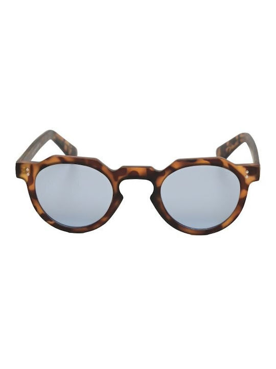AV Sunglasses Women's Sunglasses with Matt Brown Tartaruga Plastic Frame and Blue Lens