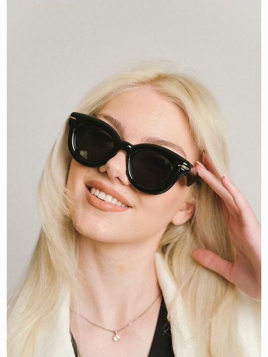 AV Sunglasses Blair Γυναικεία Γυαλιά Ηλίου με Μαύρο Κοκκάλινο Σκελετό και Μαύρο Φακό