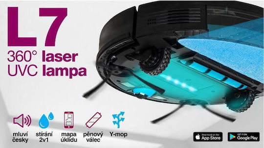 Salente Evolveo L7 Σκούπα Ρομπότ με Χαρτογράφηση Laser & Απορρόφηση 3300Pa Μαύρη
