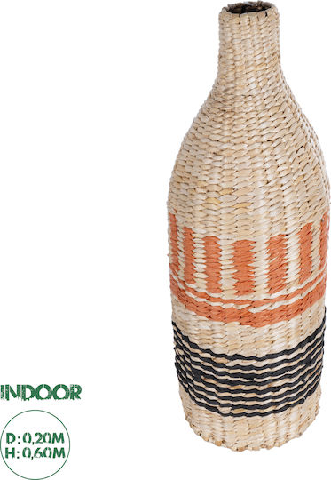 GloboStar Βάζο Rattan Artificial Garden Amman Μπεζ Φ20cm