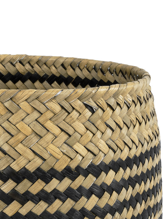 GloboStar Planter Rattan Brown with Stand 14x14x23cm.